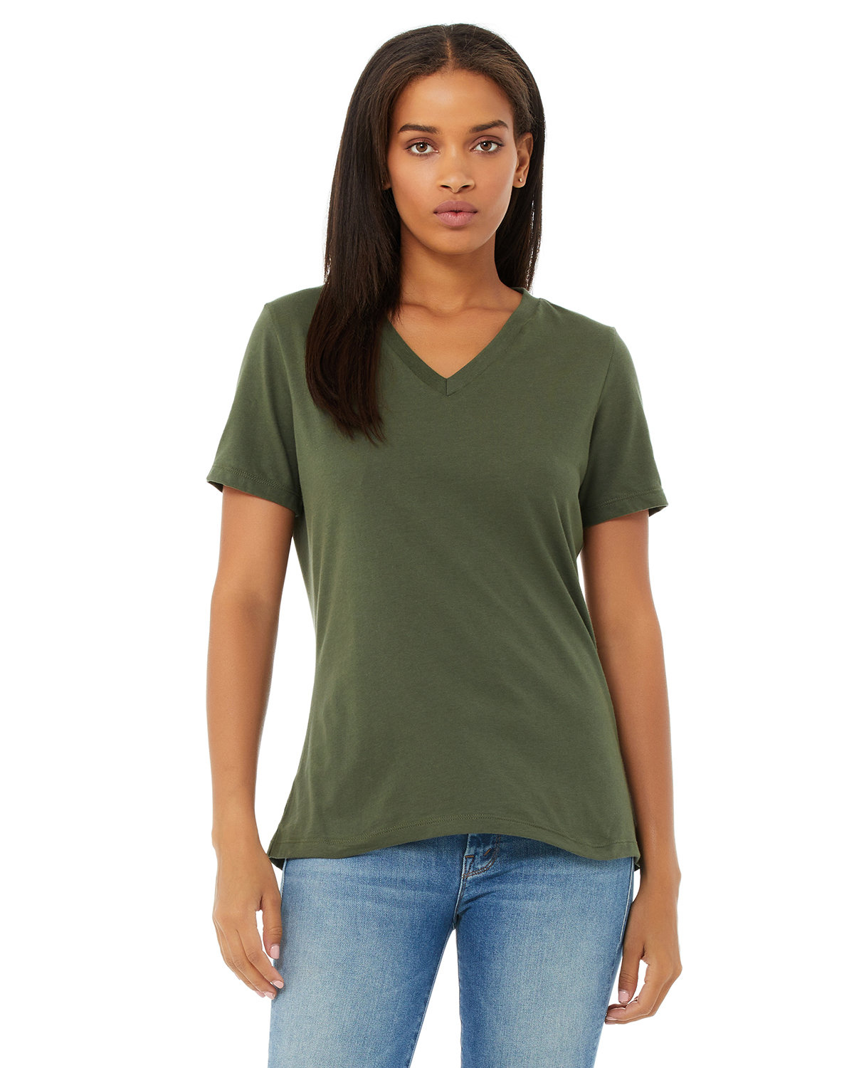 Bella + Canvas 6405 Ladies 100% Cotton T Shirt Relaxed Fit Jersey V-Neck T-Shirt - Picture 9 of 20