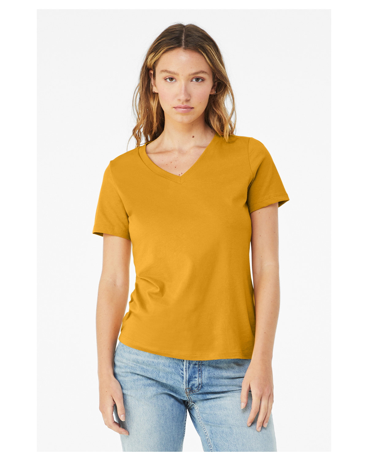 Bella + Canvas 6405 Ladies 100% Cotton T Shirt Relaxed Fit Jersey V-Neck T-Shirt - Picture 10 of 20