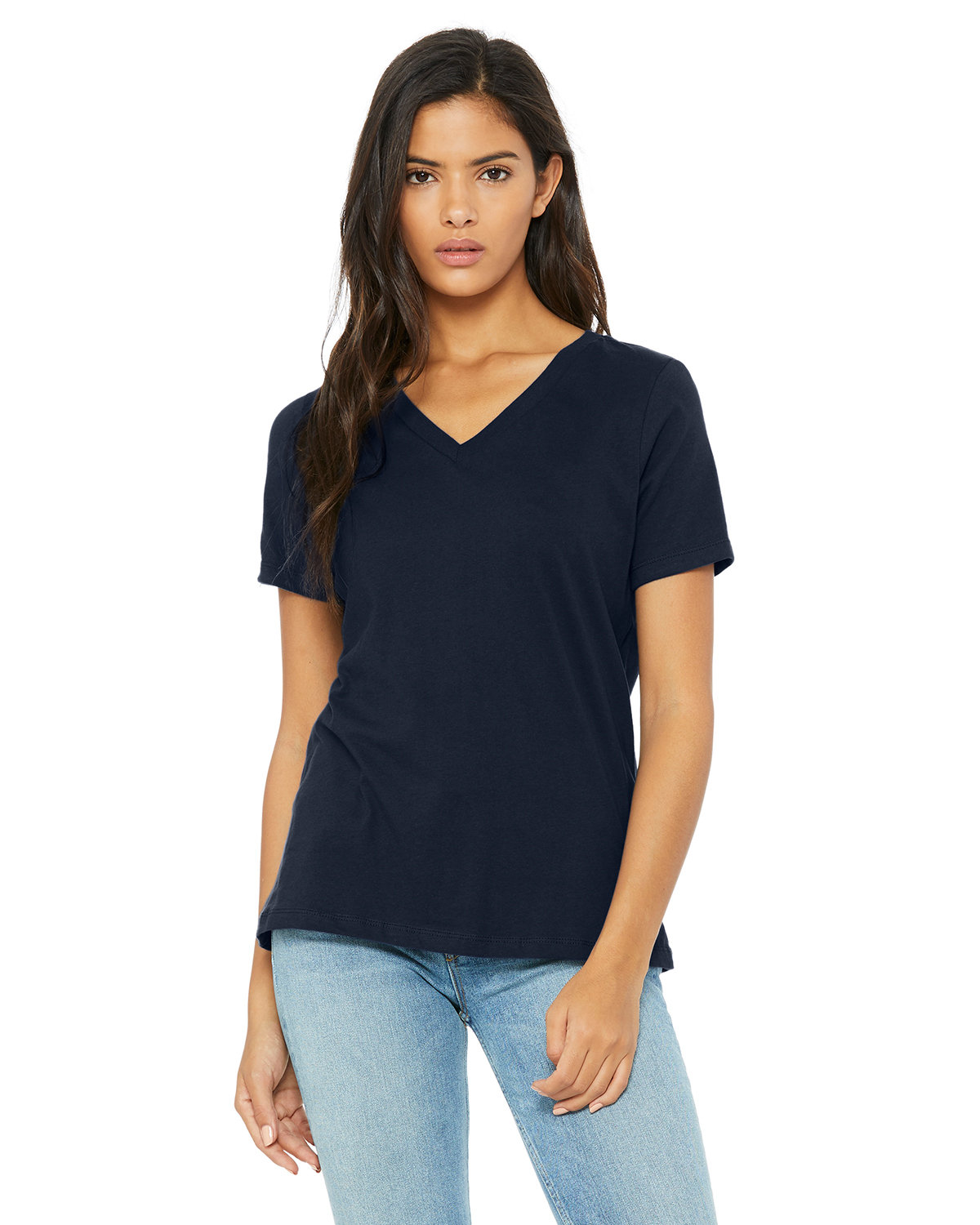 Bella + Canvas 6405 Ladies 100% Cotton T Shirt Relaxed Fit Jersey V-Neck T-Shirt - Picture 12 of 20