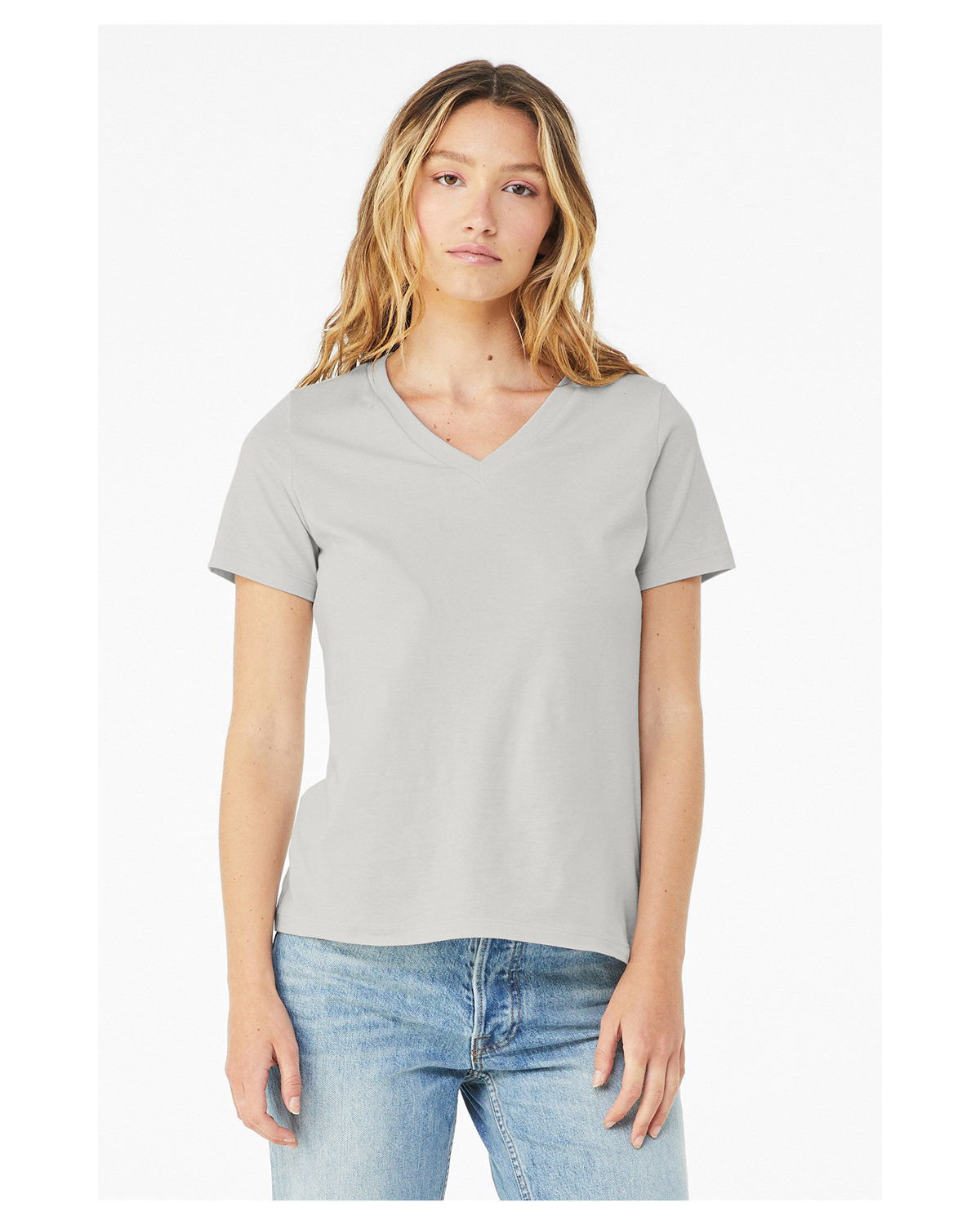 Bella + Canvas 6405 Ladies 100% Cotton T Shirt Relaxed Fit Jersey V-Neck T-Shirt - Picture 15 of 20