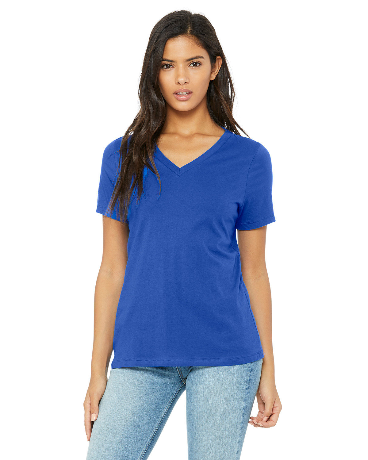 Bella + Canvas 6405 Ladies 100% Cotton T Shirt Relaxed Fit Jersey V-Neck T-Shirt - Picture 17 of 20