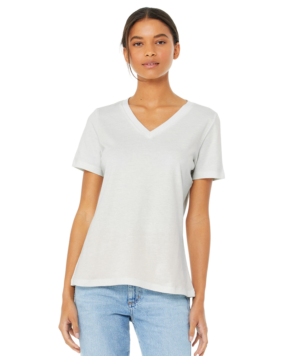 Bella + Canvas 6405 Ladies 100% Cotton T Shirt Relaxed Fit Jersey V-Neck T-Shirt - Picture 19 of 20