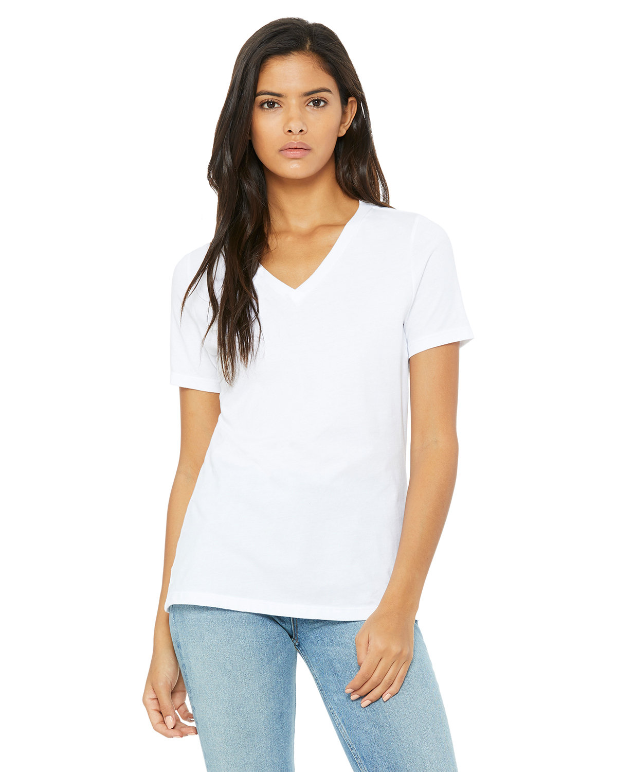 Bella + Canvas 6405 Ladies 100% Cotton T Shirt Relaxed Fit Jersey V-Neck T-Shirt - Picture 20 of 20