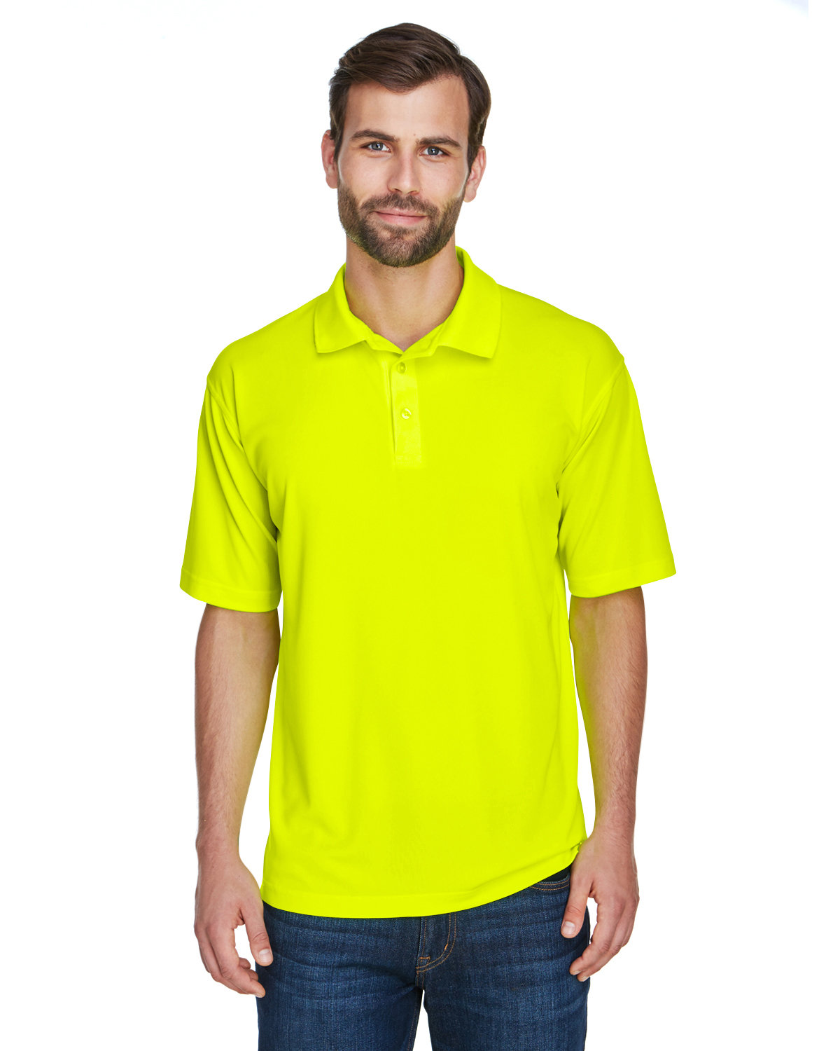 UltraClub 8210 Men's Moisture Wicking Short Sleeve Cool & Dry Mesh Pique Polo - Picture 3 of 23