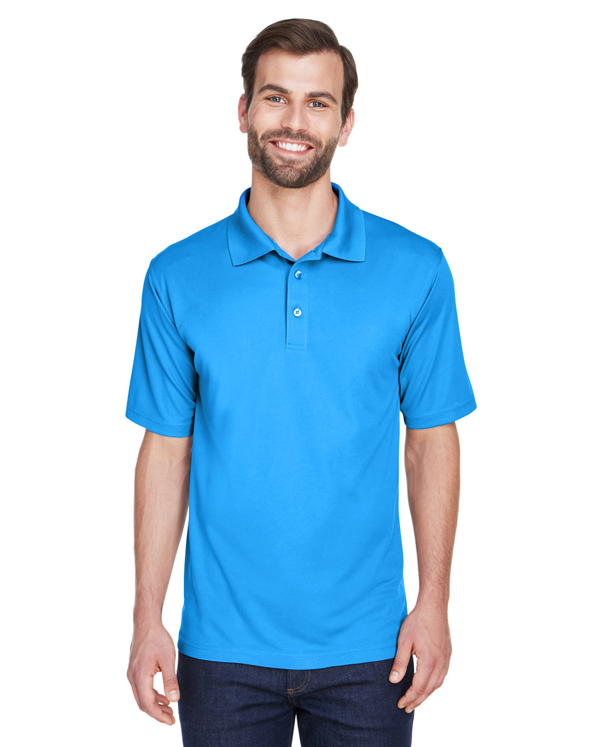 UltraClub 8210 Men's Moisture Wicking Short Sleeve Cool & Dry Mesh Pique Polo - Picture 6 of 23