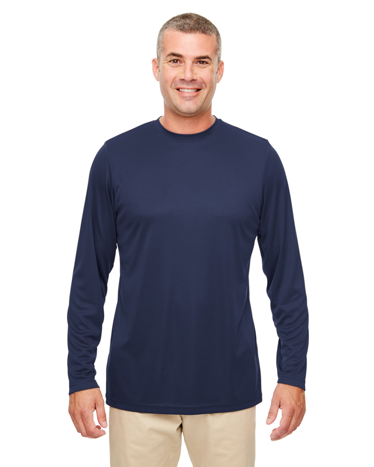 3 Pack Of UltraClub 8622 Mens Cool & Dry Performance Long Sleeve Top T-Shirt - Picture 10 of 13