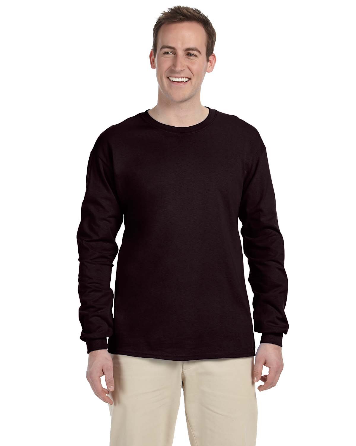 3 Pack Of Gildan G240 Adult Ultra Cotton Crewneck Long Sleeve Blank T-Shirt - Picture 7 of 29