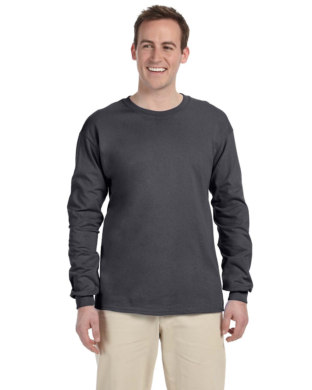 3 Pack Of Gildan G240 Adult Ultra Cotton Crewneck Long Sleeve Blank T-Shirt - Picture 8 of 29