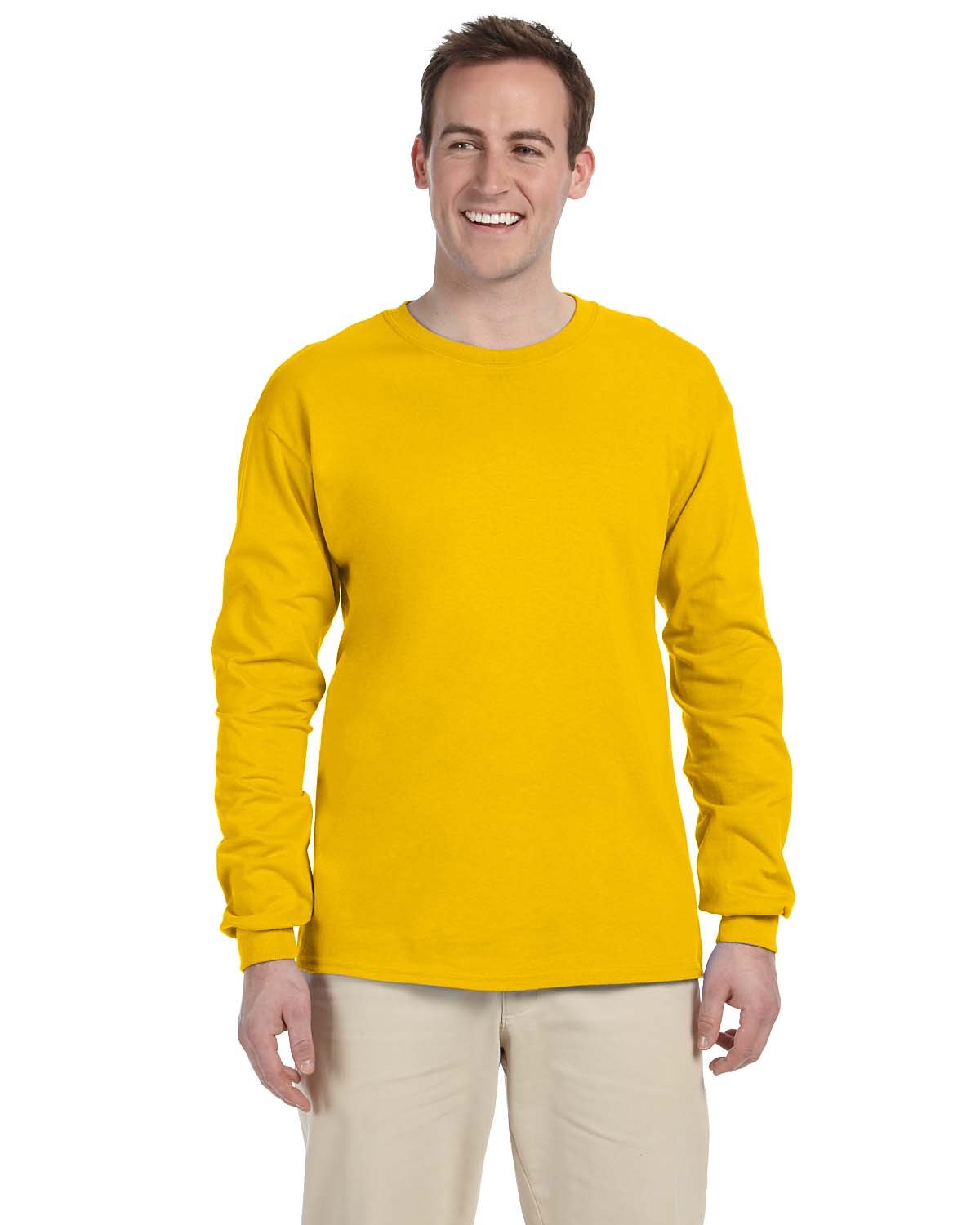 3 Pack Of Gildan G240 Adult Ultra Cotton Crewneck Long Sleeve Blank T-Shirt - Picture 10 of 29