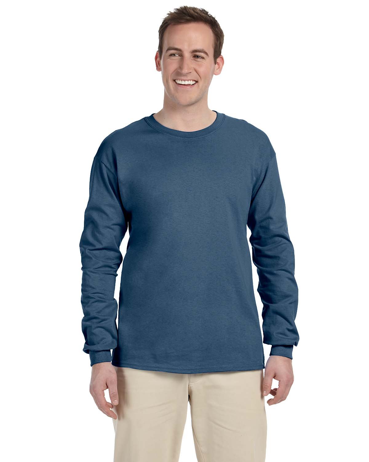 3 Pack Of Gildan G240 Adult Ultra Cotton Crewneck Long Sleeve Blank T-Shirt - Picture 11 of 29