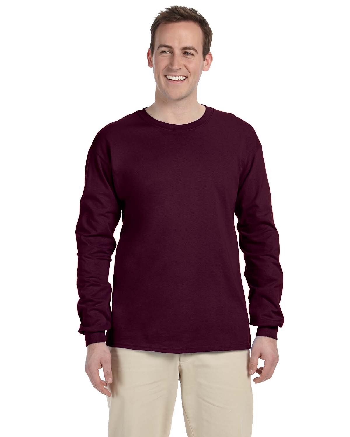 3 Pack Of Gildan G240 Adult Ultra Cotton Crewneck Long Sleeve Blank T-Shirt - Picture 15 of 29