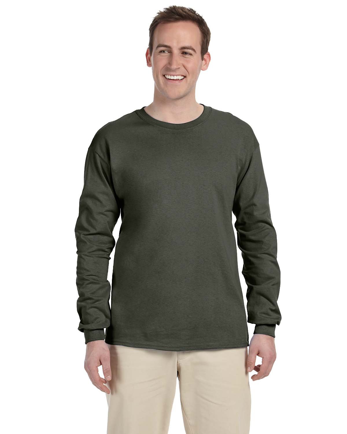 3 Pack Of Gildan G240 Adult Ultra Cotton Crewneck Long Sleeve Blank T-Shirt - Picture 16 of 29