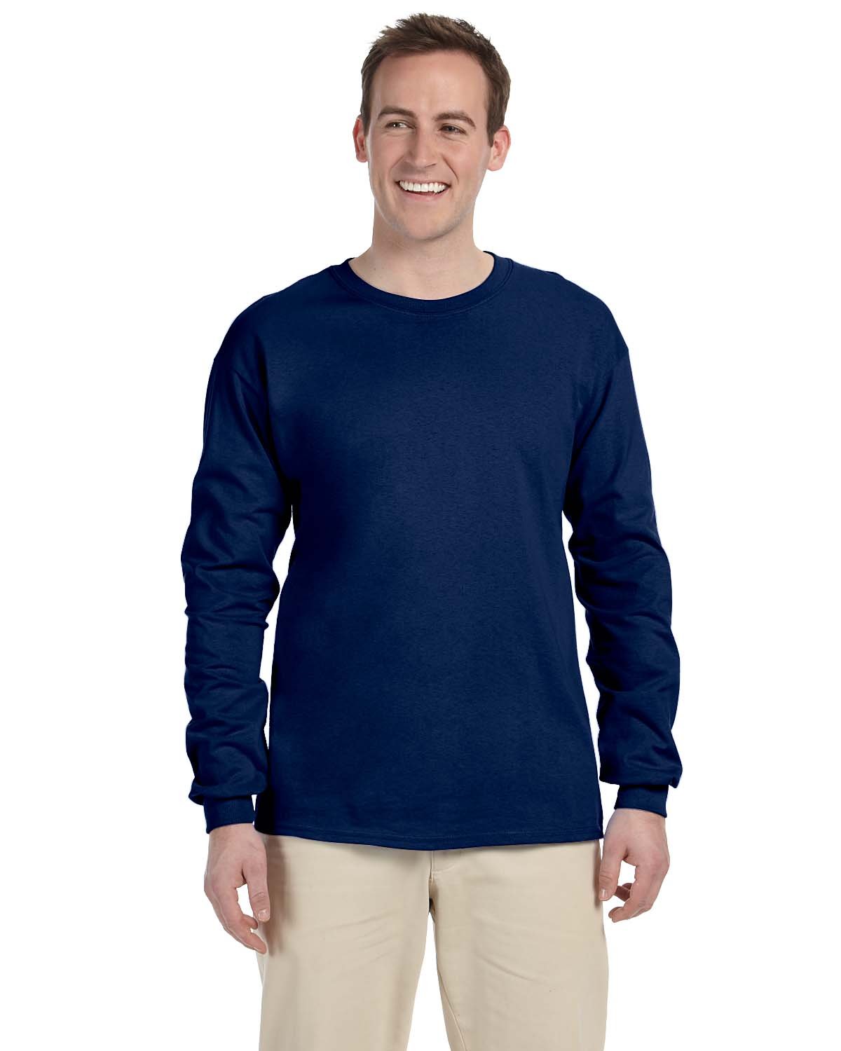 3 Pack Of Gildan G240 Adult Ultra Cotton Crewneck Long Sleeve Blank T-Shirt - Picture 18 of 29