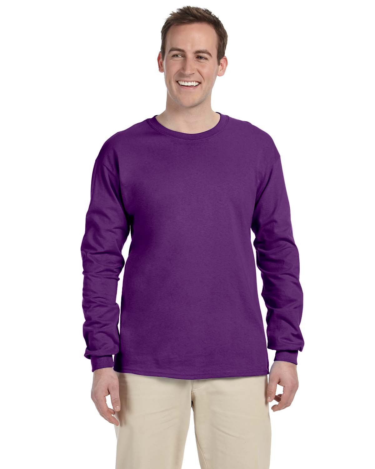 3 Pack Of Gildan G240 Adult Ultra Cotton Crewneck Long Sleeve Blank T-Shirt - Picture 20 of 29