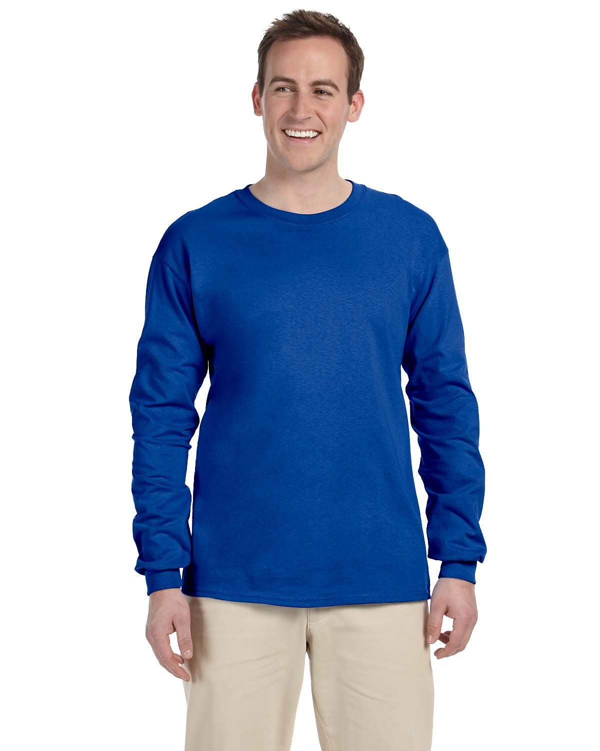3 Pack Of Gildan G240 Adult Ultra Cotton Crewneck Long Sleeve Blank T-Shirt - Picture 22 of 29