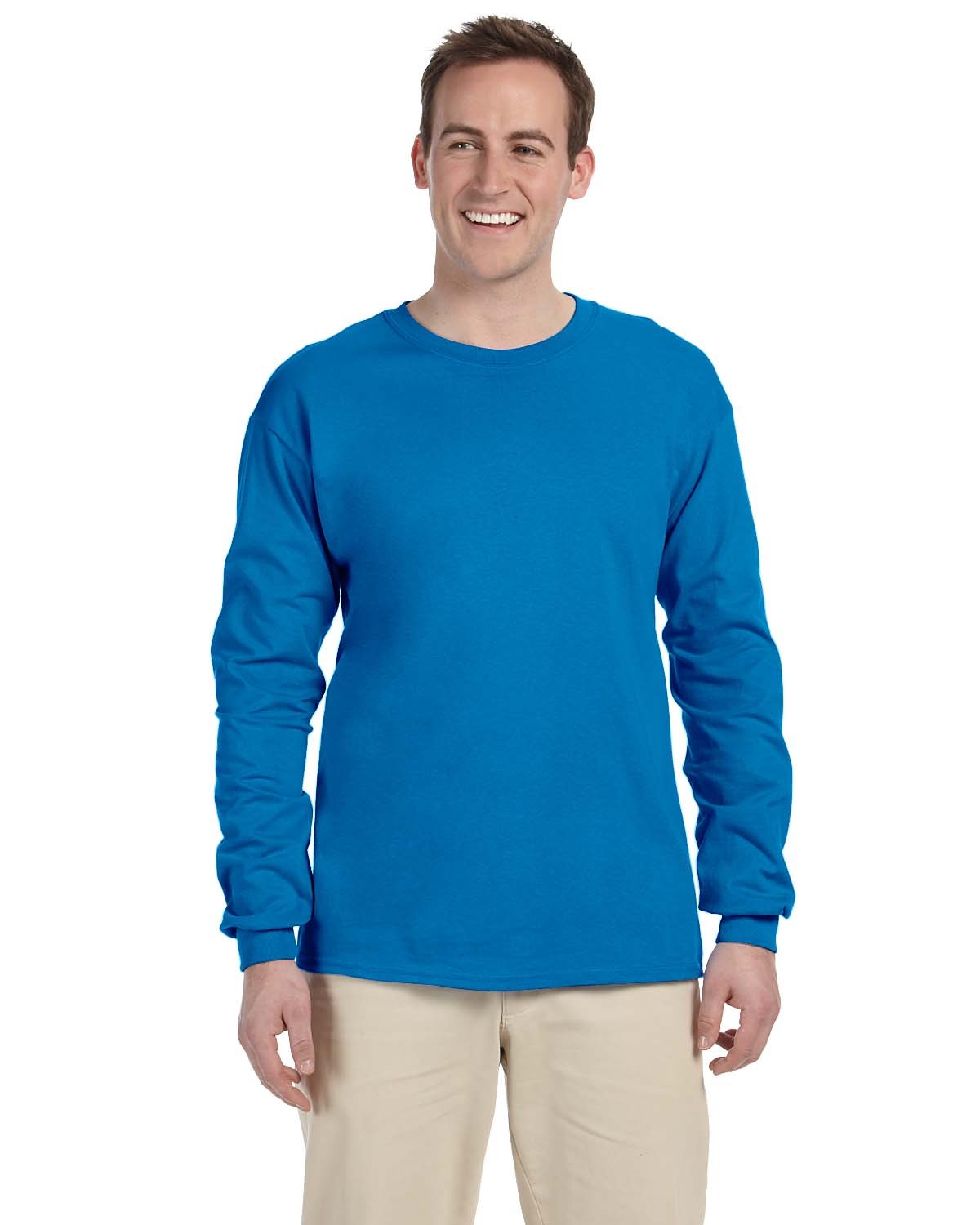 3 Pack Of Gildan G240 Adult Ultra Cotton Crewneck Long Sleeve Blank T-Shirt - Picture 26 of 29