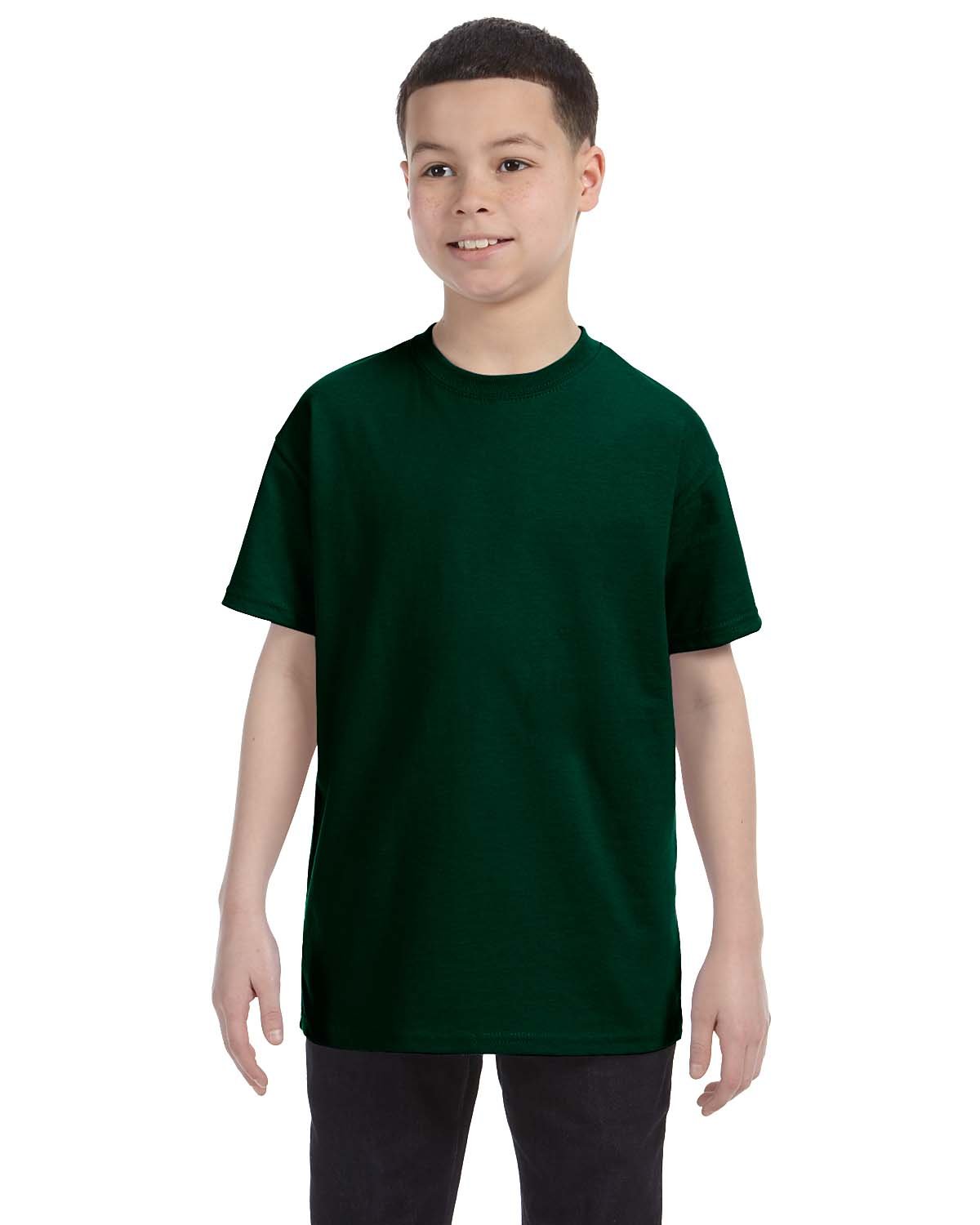 Gildan G500B Youth Solid Heavy Cotton Short Sleeve Plain Blank Casual T-Shirt - Picture 14 of 51
