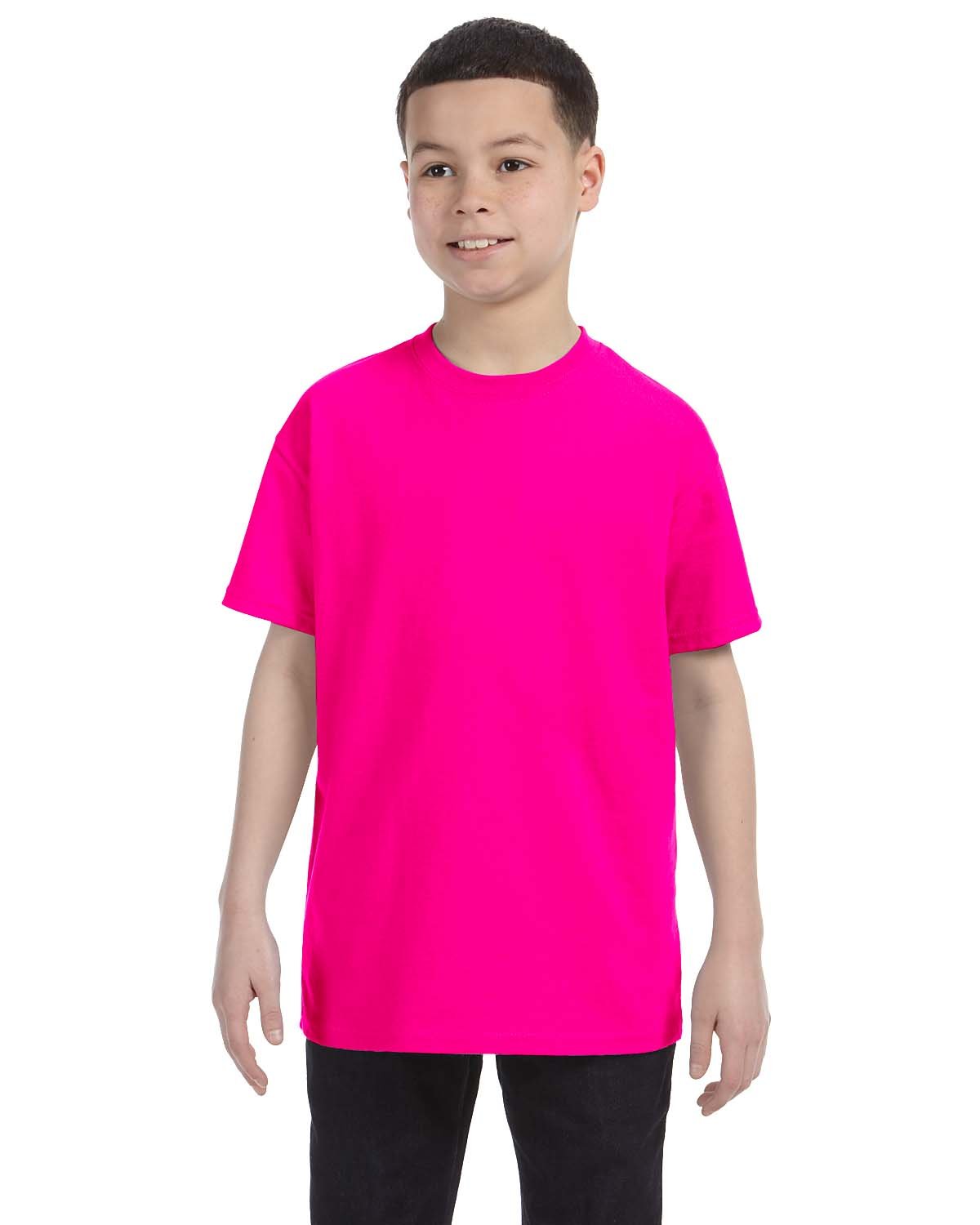 Gildan G500B Youth Solid Heavy Cotton Short Sleeve Plain Blank Casual T-Shirt - Picture 21 of 51