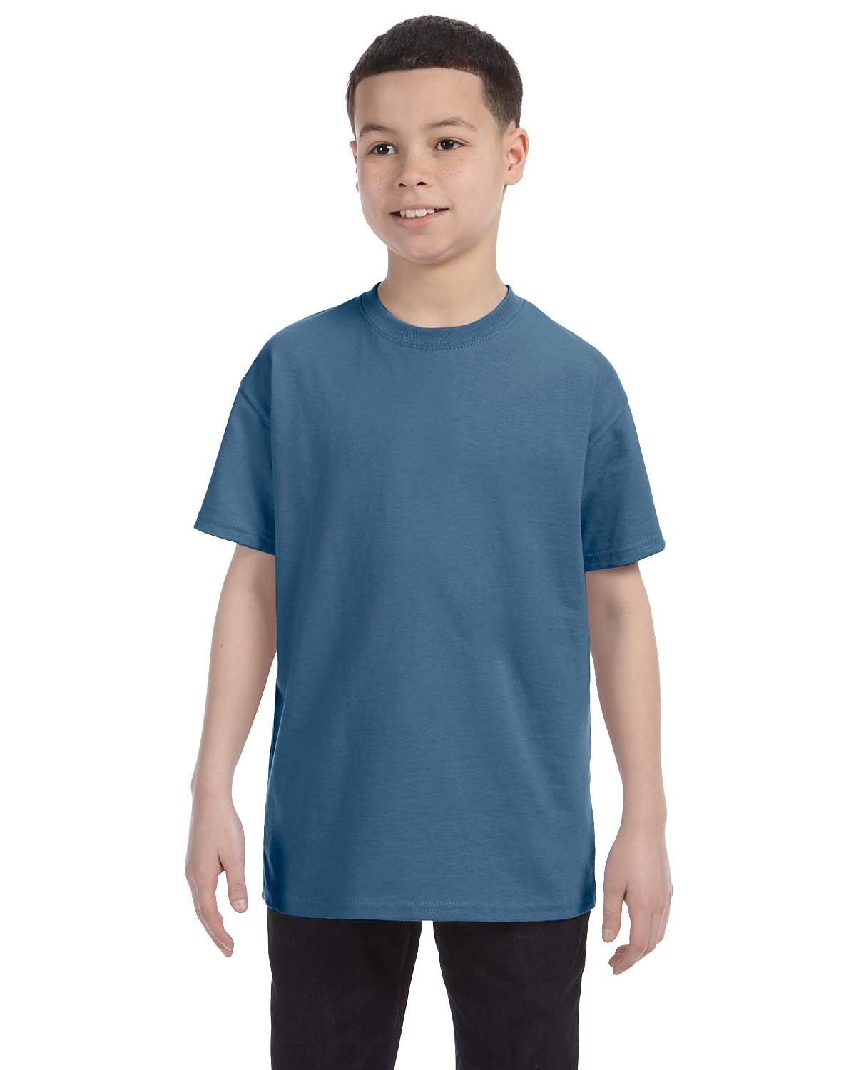 Gildan G500B Youth Solid Heavy Cotton Short Sleeve Plain Blank Casual T-Shirt - Picture 22 of 51