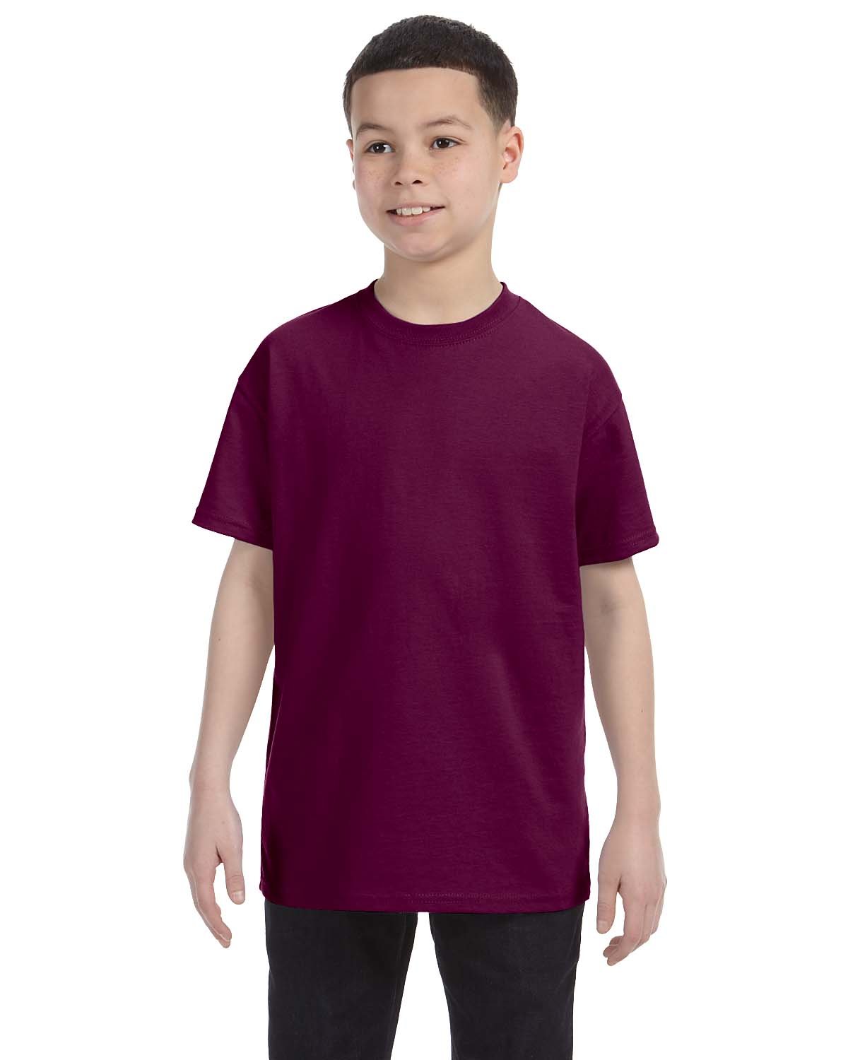 Gildan G500B Youth Solid Heavy Cotton Short Sleeve Plain Blank Casual T-Shirt - Picture 28 of 51