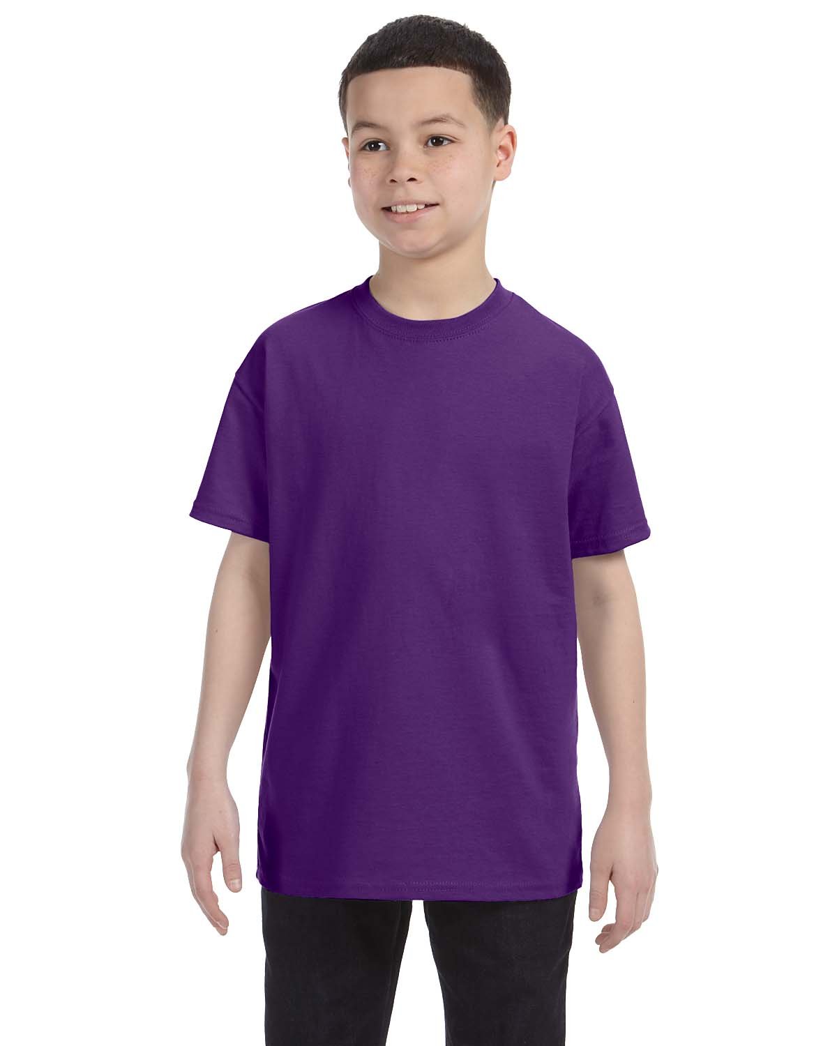 Gildan G500B Youth Solid Heavy Cotton Short Sleeve Plain Blank Casual T-Shirt - Picture 36 of 51