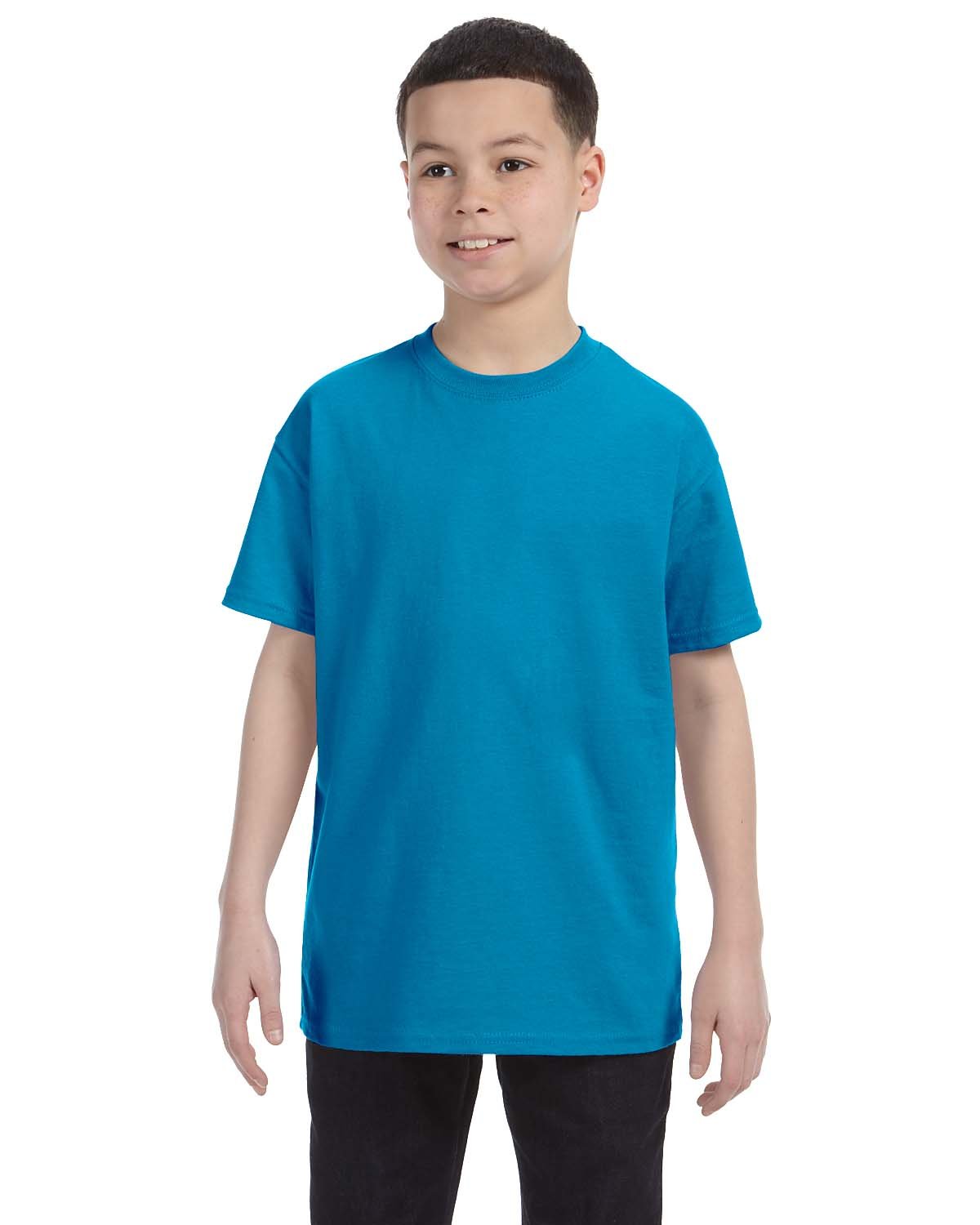 Gildan G500B Youth Solid Heavy Cotton Short Sleeve Plain Blank Casual T-Shirt - Picture 43 of 51