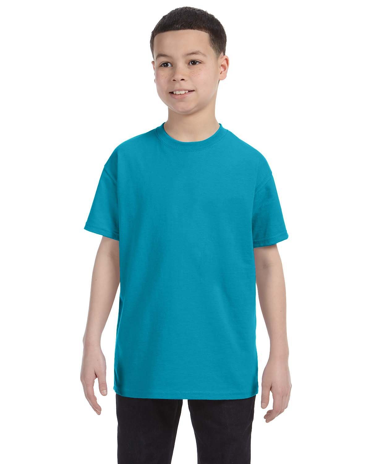 Gildan G500B Youth Solid Heavy Cotton Short Sleeve Plain Blank Casual T-Shirt - Picture 48 of 51