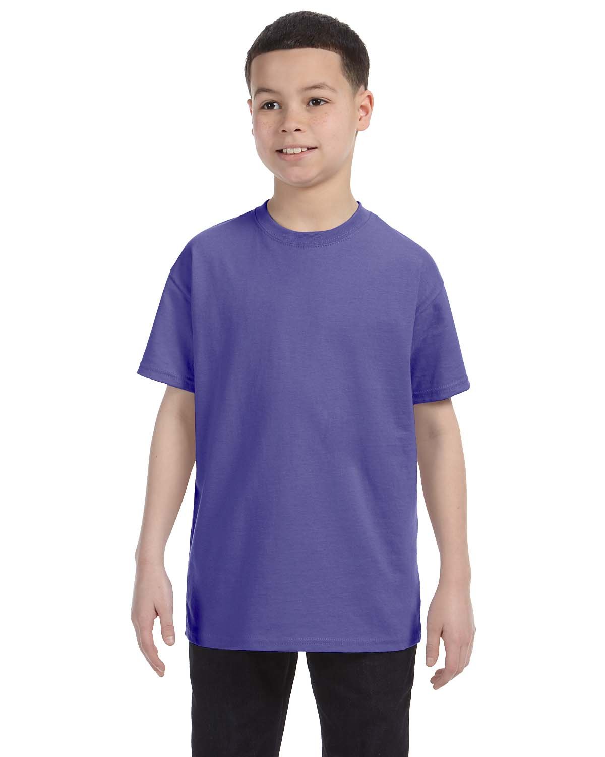 Gildan G500B Youth Solid Heavy Cotton Short Sleeve Plain Blank Casual T-Shirt - Picture 49 of 51