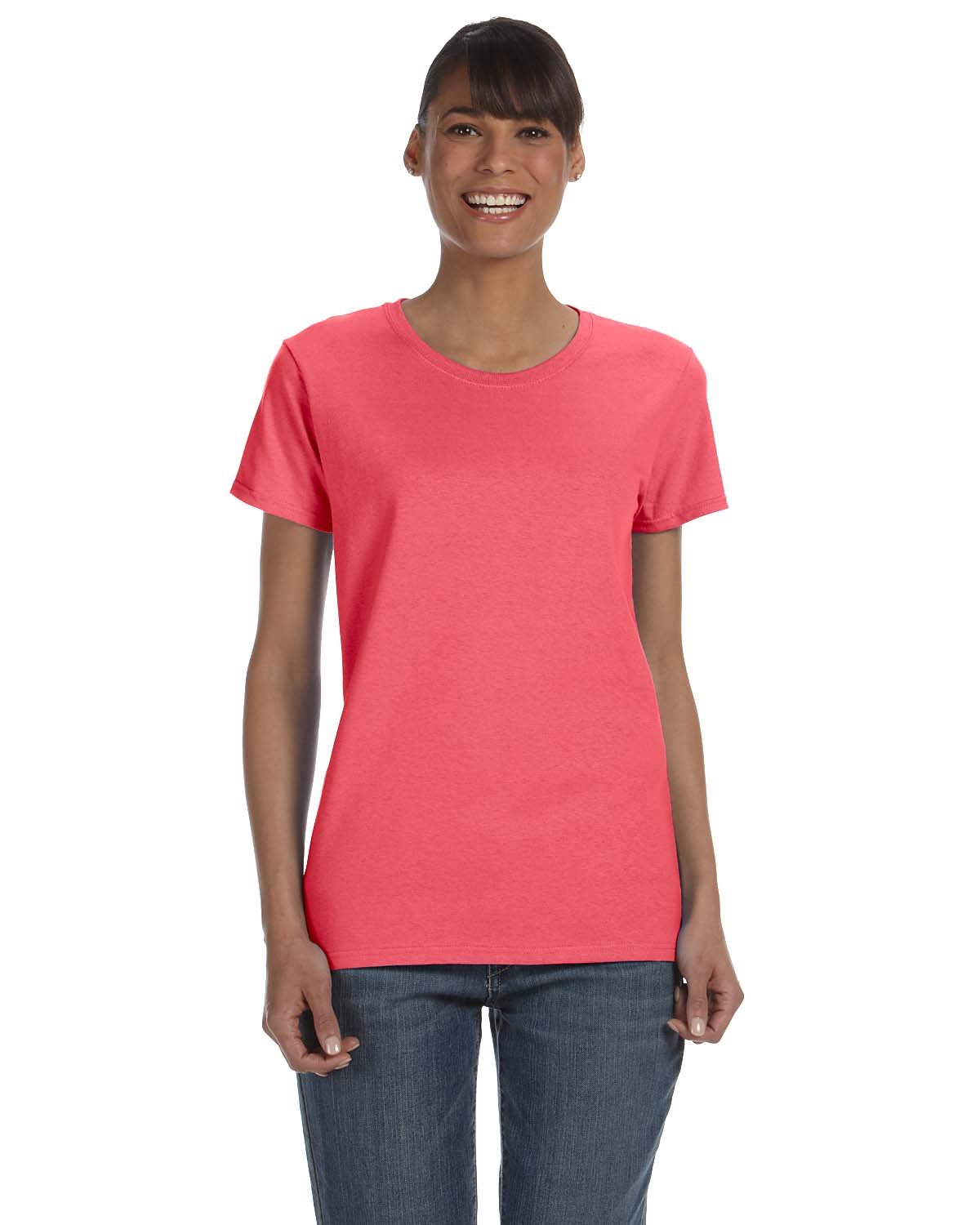 Gildan G500L Ladies Solid Heavy Cotton Short Sleeve Plain Blank Casual T-Shirt - Picture 8 of 33