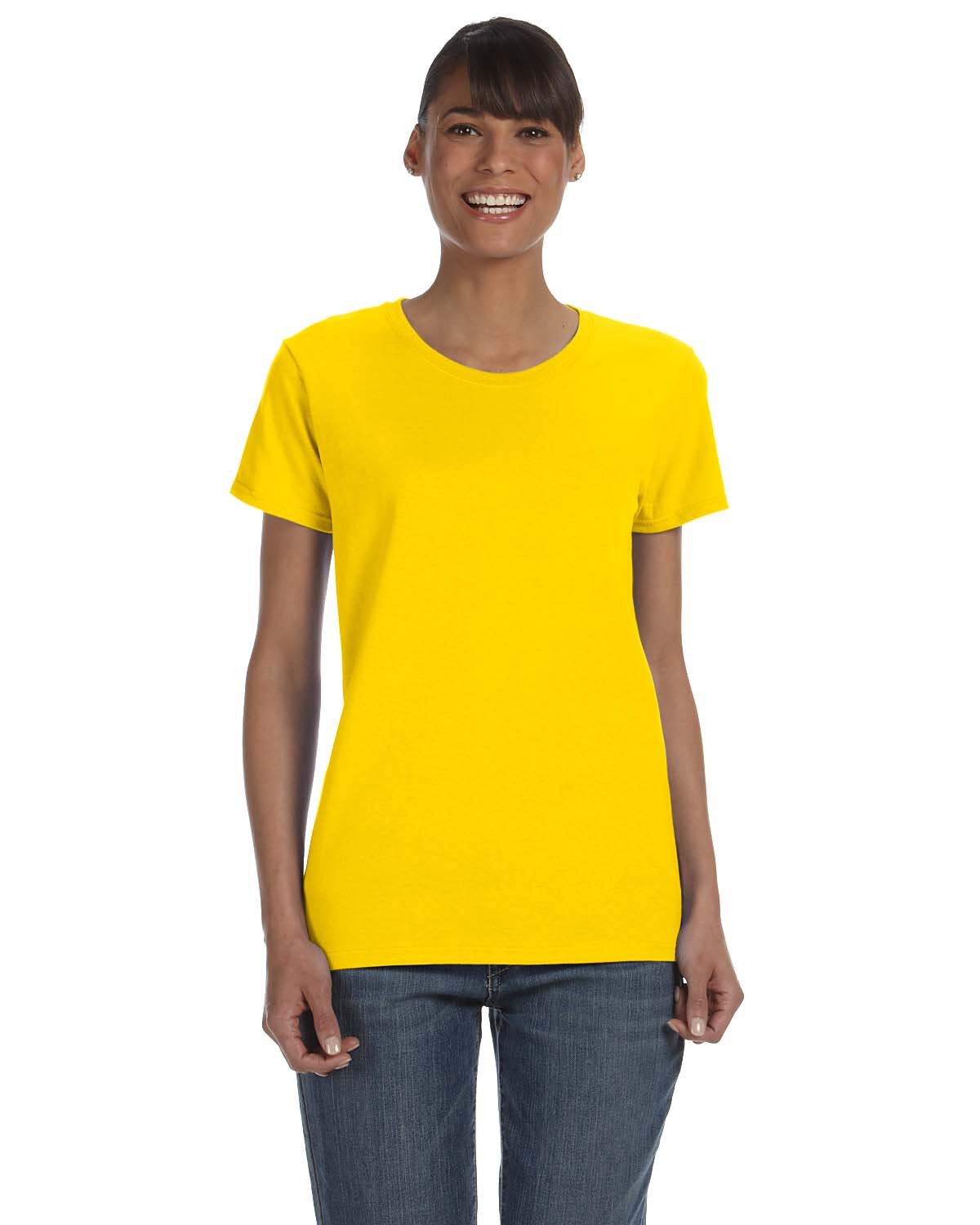 Gildan G500L Ladies Solid Heavy Cotton Short Sleeve Plain Blank Casual T-Shirt - Picture 9 of 33