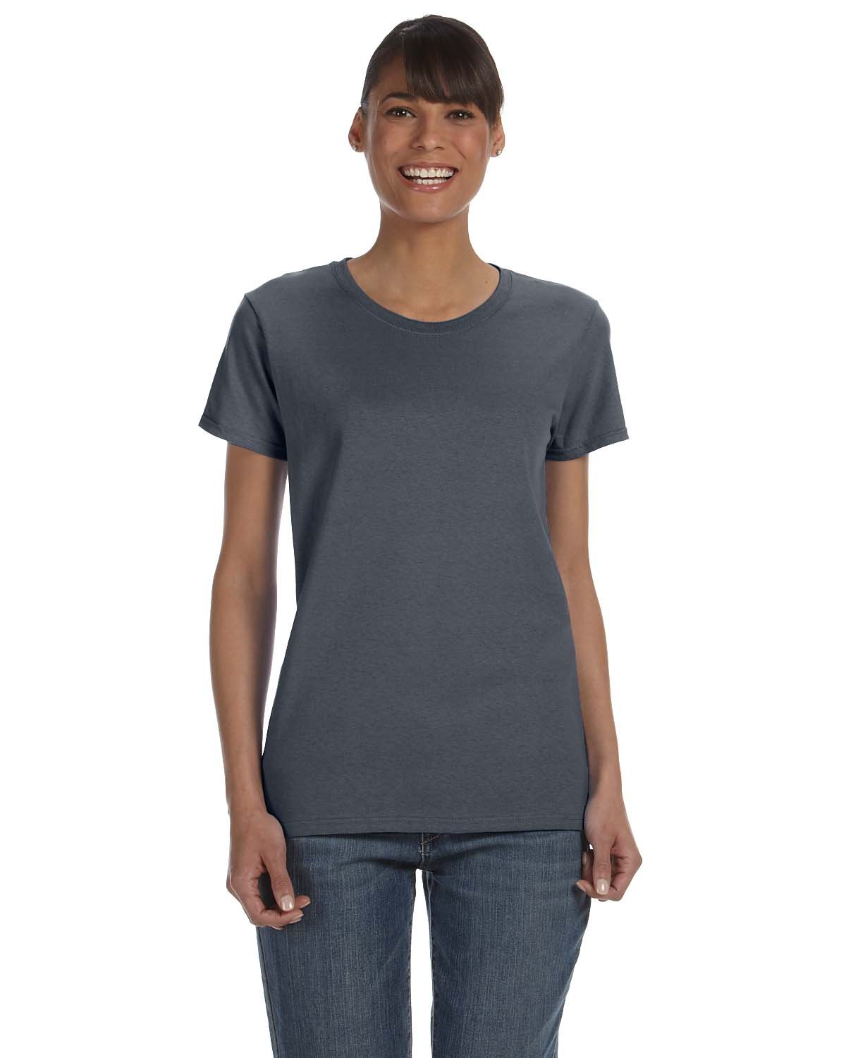 Gildan G500L Ladies Solid Heavy Cotton Short Sleeve Plain Blank Casual T-Shirt - Picture 10 of 33
