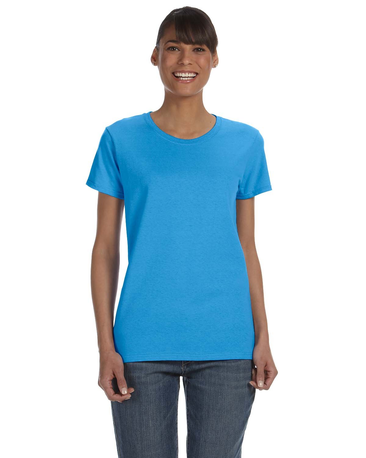 Gildan G500L Ladies Solid Heavy Cotton Short Sleeve Plain Blank Casual T-Shirt - Picture 16 of 33