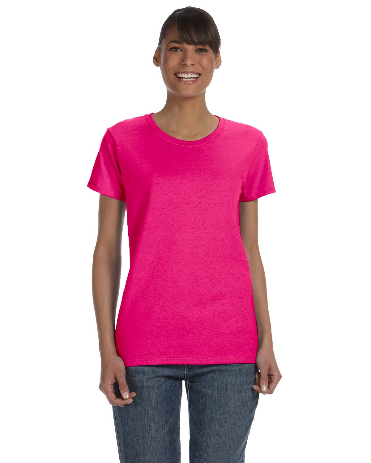 Gildan G500L Ladies Solid Heavy Cotton Short Sleeve Plain Blank Casual T-Shirt - Picture 17 of 33