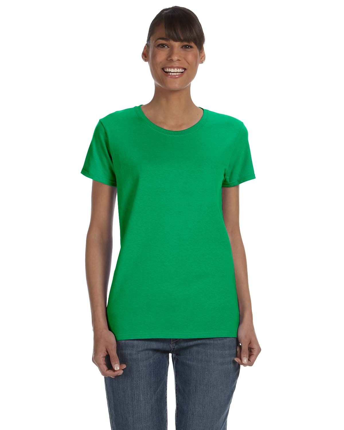 Gildan G500L Ladies Solid Heavy Cotton Short Sleeve Plain Blank Casual T-Shirt - Picture 19 of 33