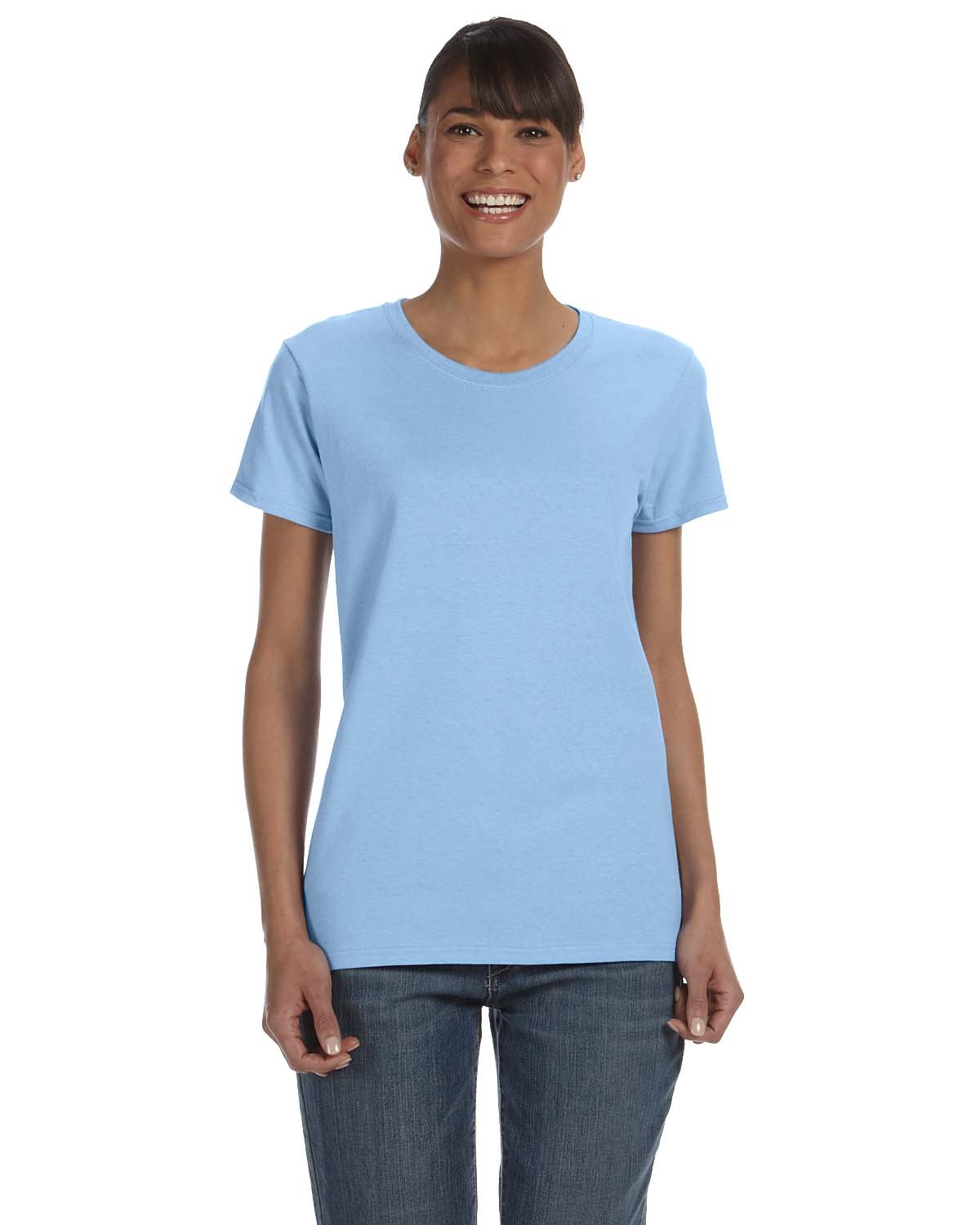 Gildan G500L Ladies Solid Heavy Cotton Short Sleeve Plain Blank Casual T-Shirt - Picture 20 of 33