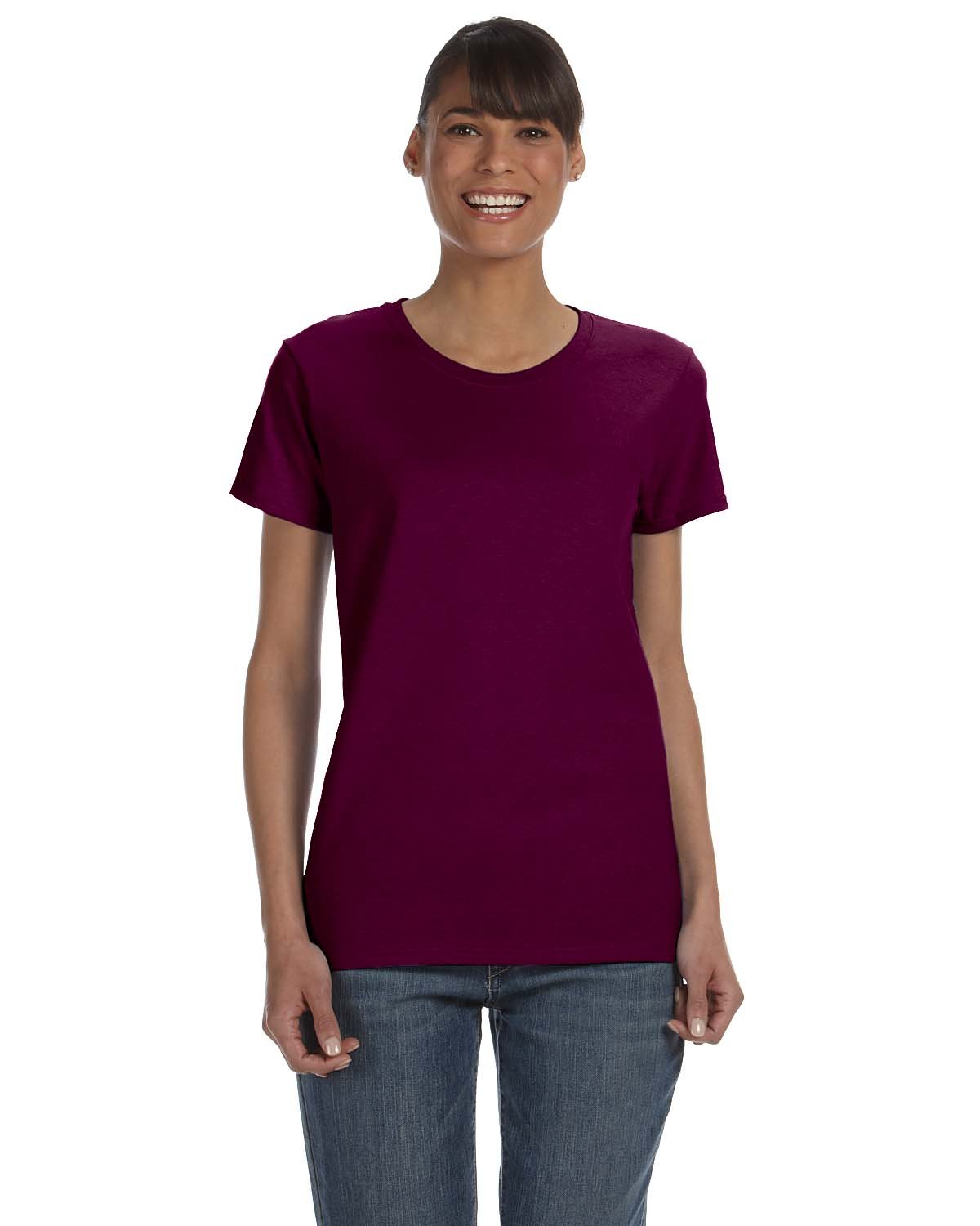 Gildan G500L Ladies Solid Heavy Cotton Short Sleeve Plain Blank Casual T-Shirt - Picture 22 of 33