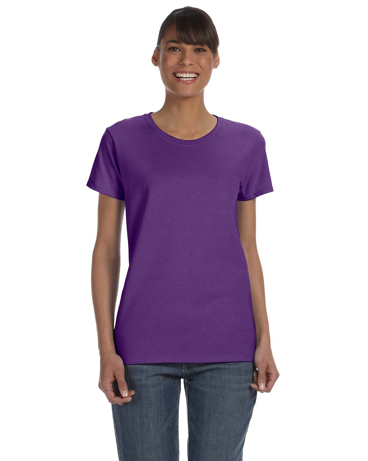 Gildan G500L Ladies Solid Heavy Cotton Short Sleeve Plain Blank Casual T-Shirt - Picture 26 of 33