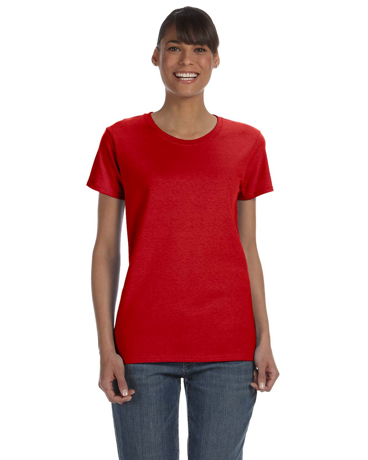Gildan G500L Ladies Solid Heavy Cotton Short Sleeve Plain Blank Casual T-Shirt - Picture 27 of 33
