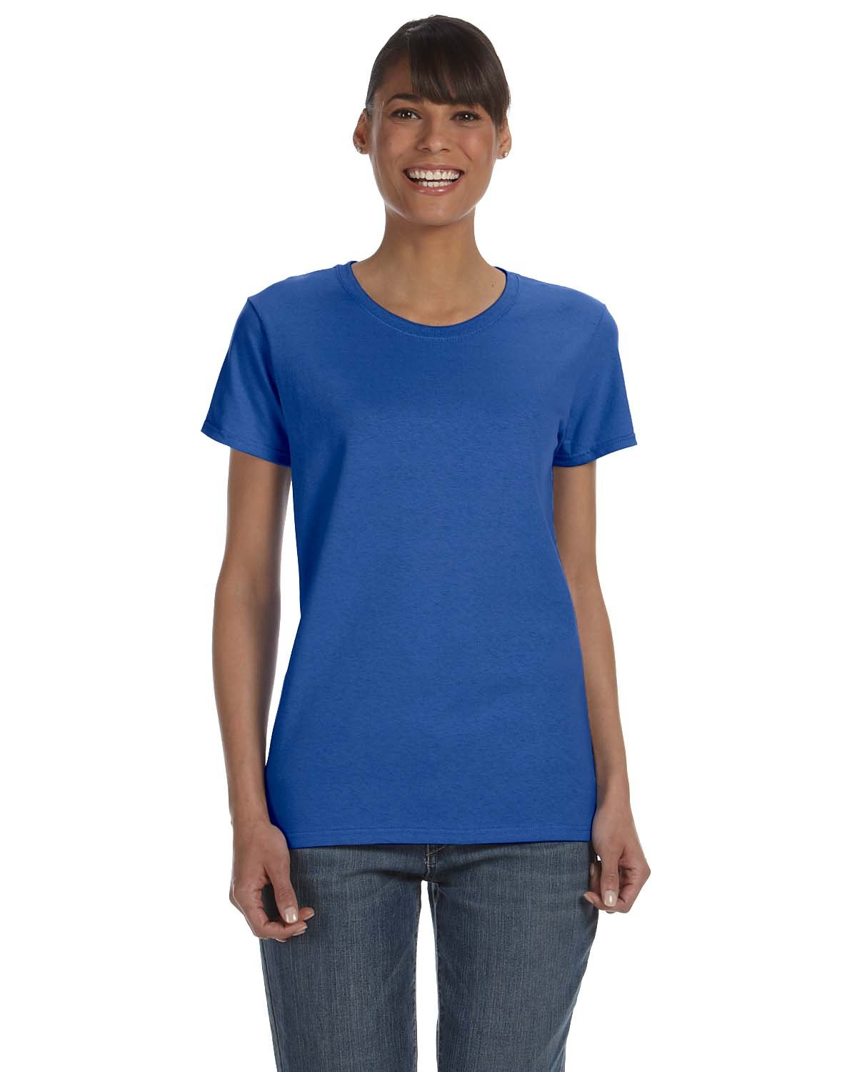 Gildan G500L Ladies Solid Heavy Cotton Short Sleeve Plain Blank Casual T-Shirt - Picture 28 of 33