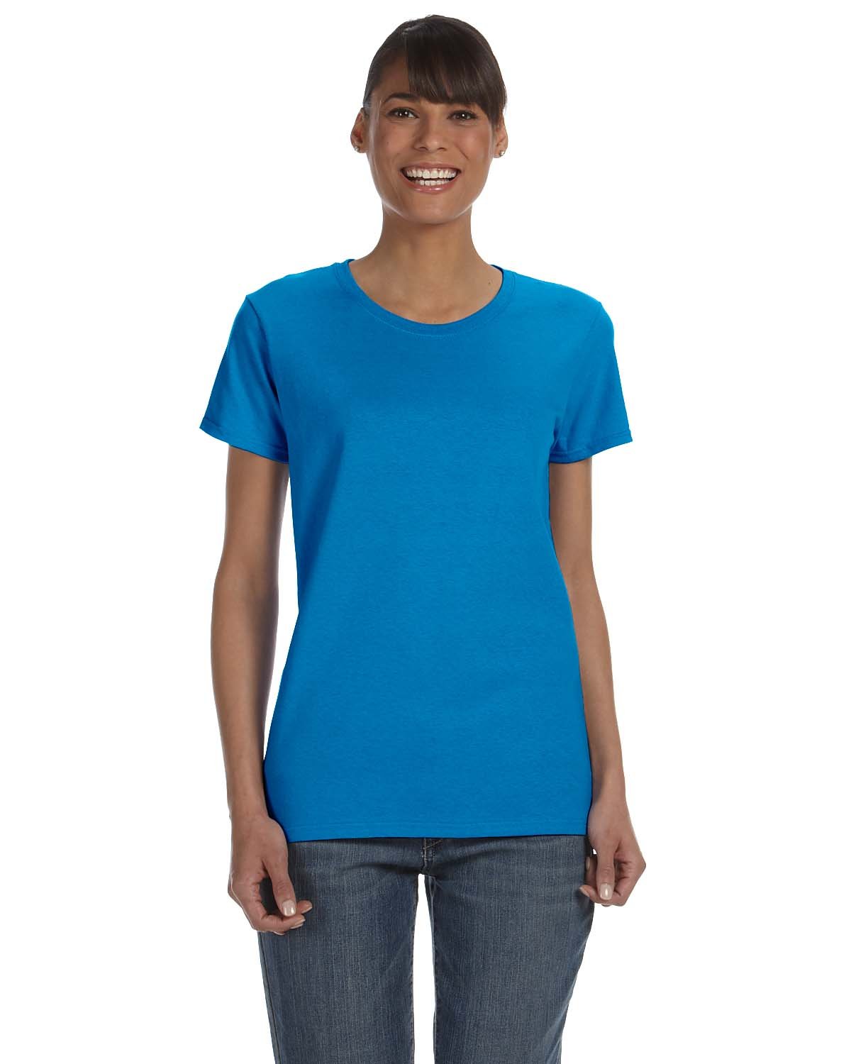 Gildan G500L Ladies Solid Heavy Cotton Short Sleeve Plain Blank Casual T-Shirt - Picture 29 of 33