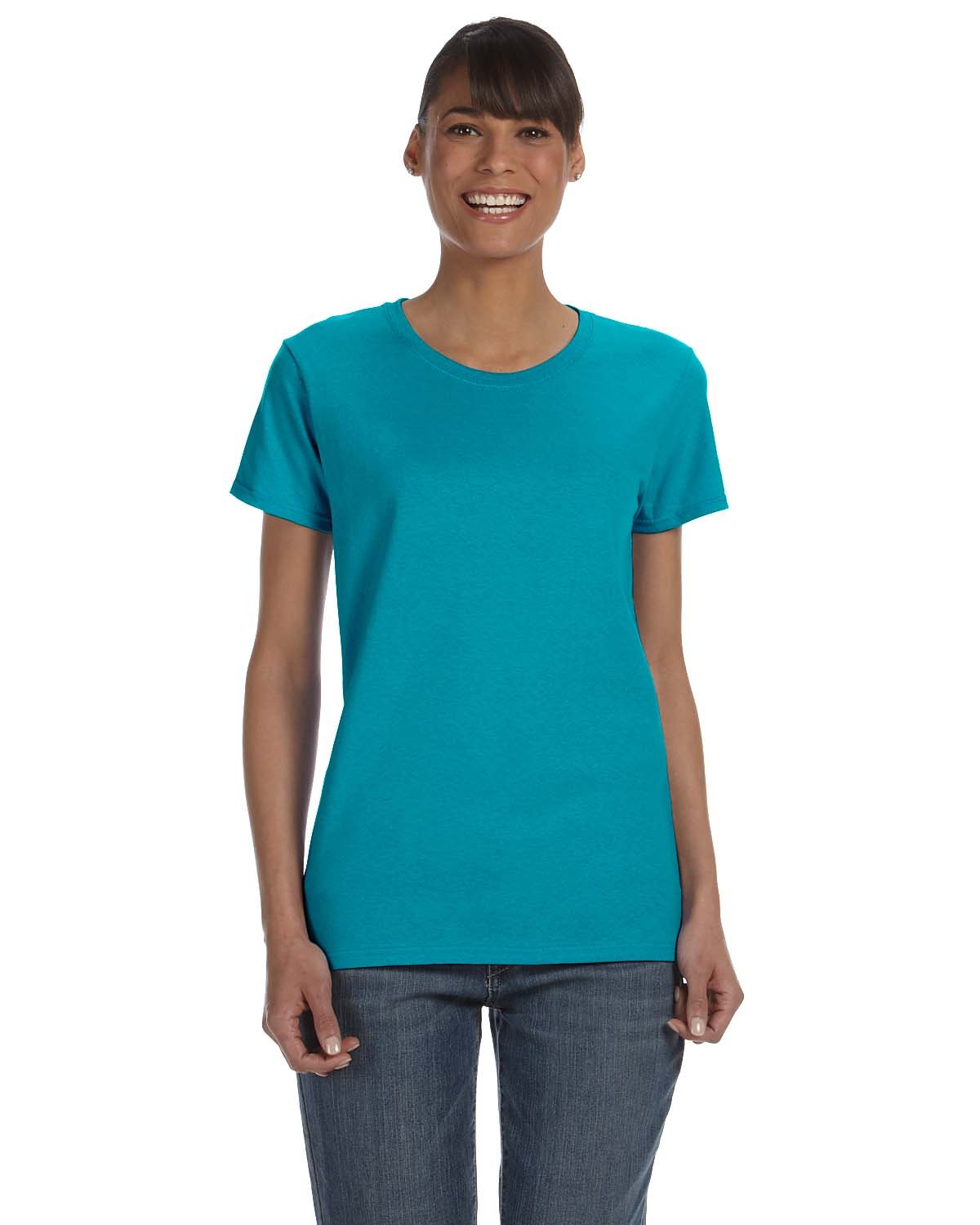 Gildan G500L Ladies Solid Heavy Cotton Short Sleeve Plain Blank Casual T-Shirt - Picture 31 of 33
