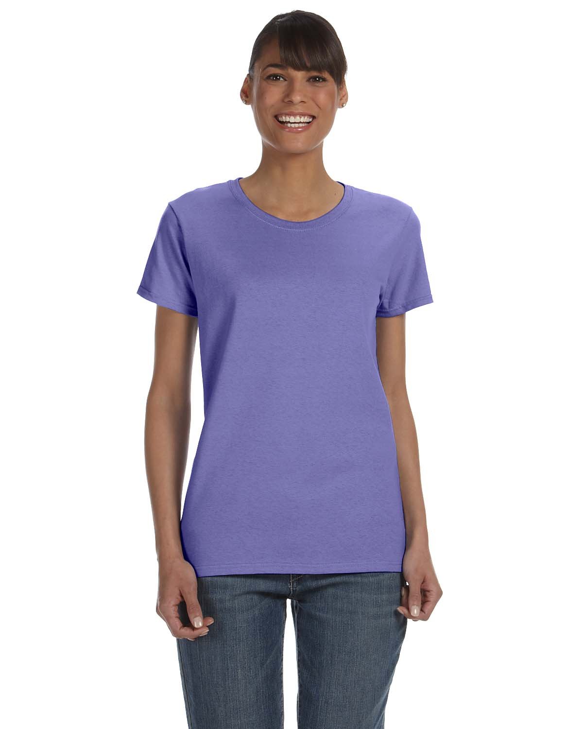 Gildan G500L Ladies Solid Heavy Cotton Short Sleeve Plain Blank Casual T-Shirt - Picture 32 of 33