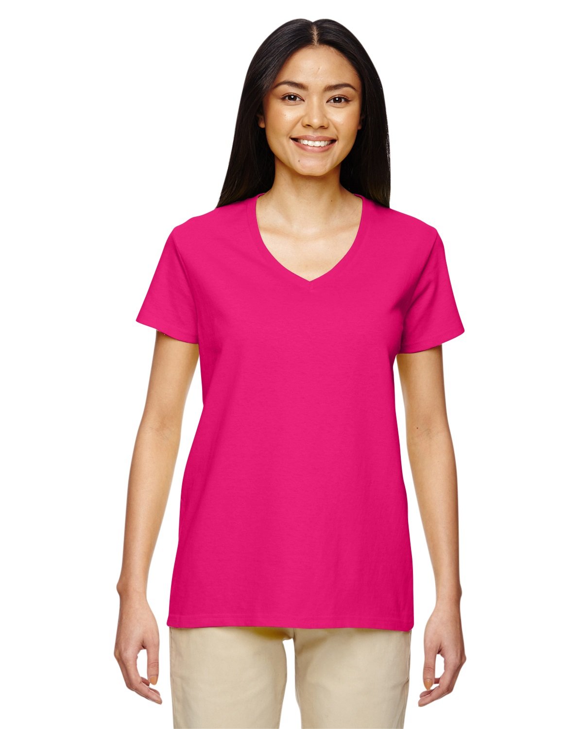 10 Pack Of Gildan G500VL Ladies Solid Heavy Cotton T Shirt Blank V-Neck T-Shirt - Picture 8 of 17