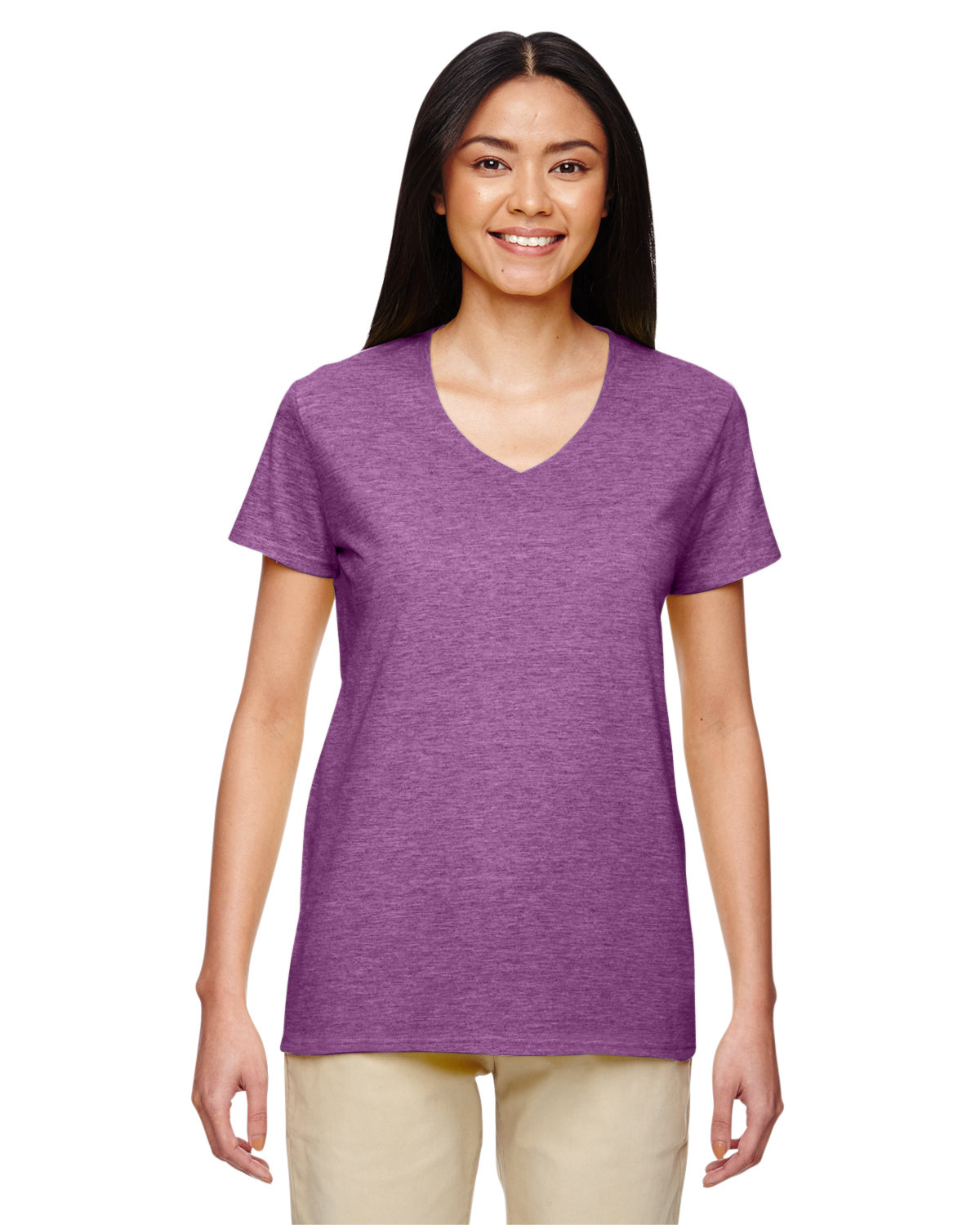10 Pack Of Gildan G500VL Ladies Solid Heavy Cotton T Shirt Blank V-Neck T-Shirt - Picture 9 of 17