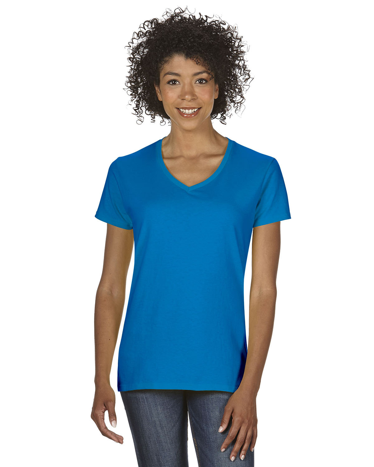 10 Pack Of Gildan G500VL Ladies Solid Heavy Cotton T Shirt Blank V-Neck T-Shirt - Picture 15 of 17