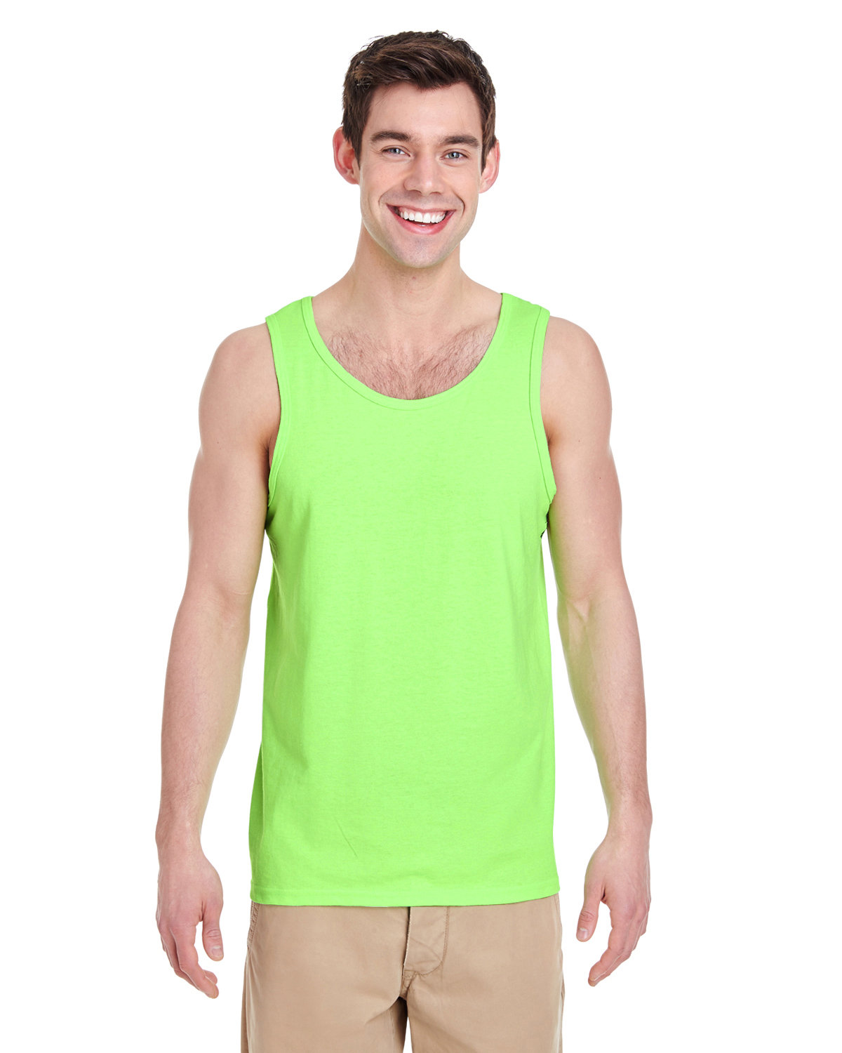 10 Pack Of Gildan G520 Adult USA Heavy Cotton Banded Neck And Armholes Tank Top - Picture 7 of 14