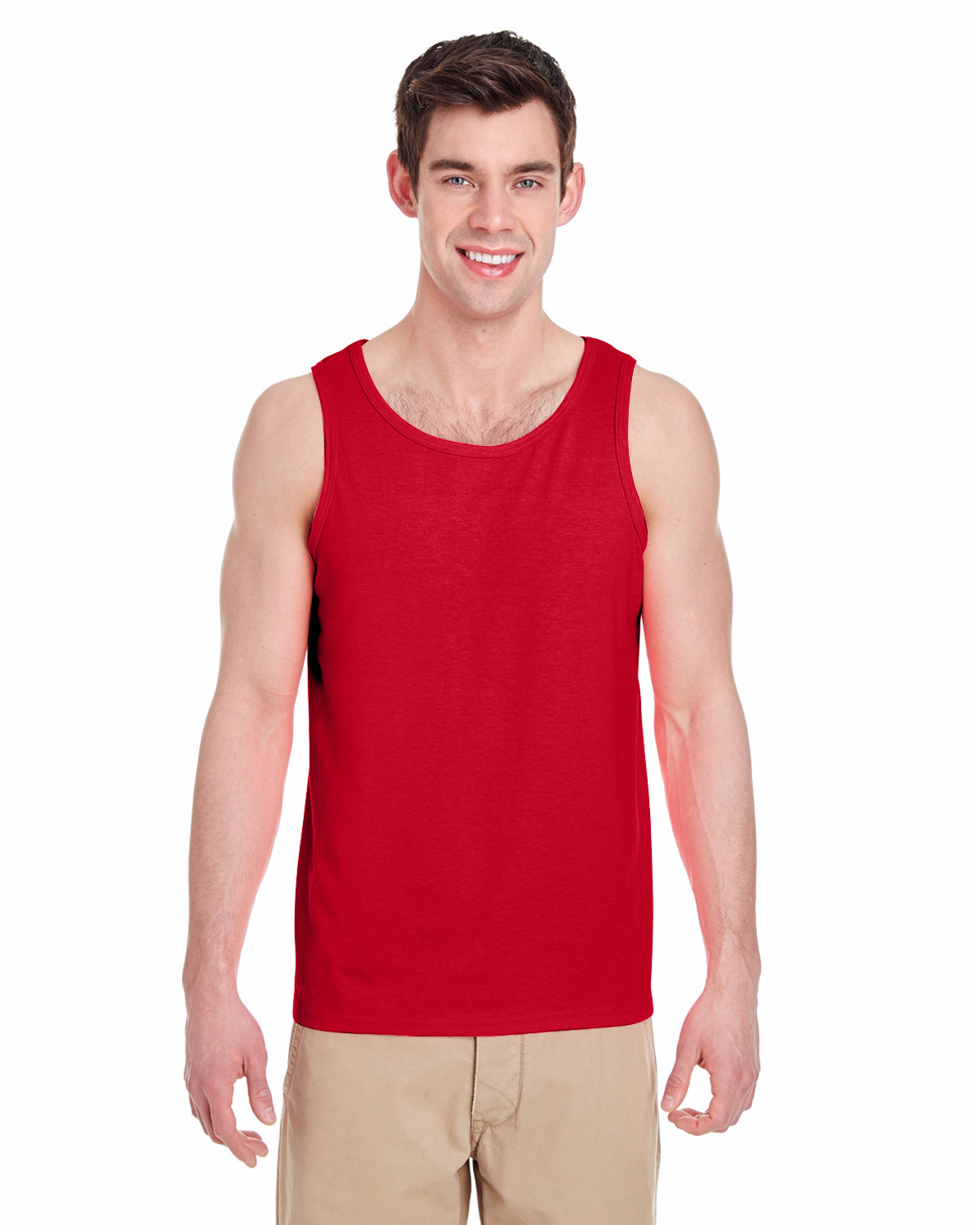 10 Pack Of Gildan G520 Adult USA Heavy Cotton Banded Neck And Armholes Tank Top - Picture 9 of 14