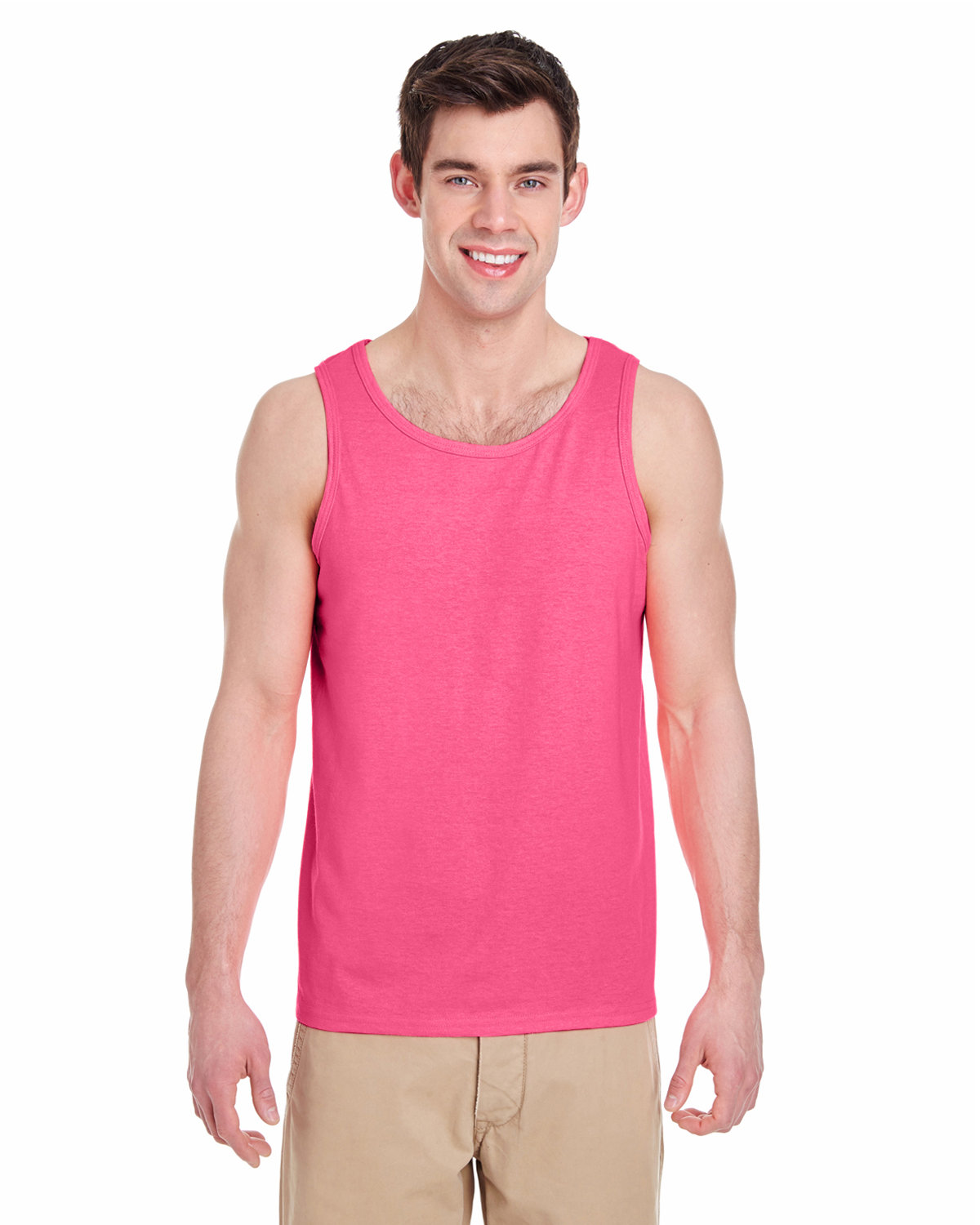 10 Pack Of Gildan G520 Adult USA Heavy Cotton Banded Neck And Armholes Tank Top - Picture 11 of 14