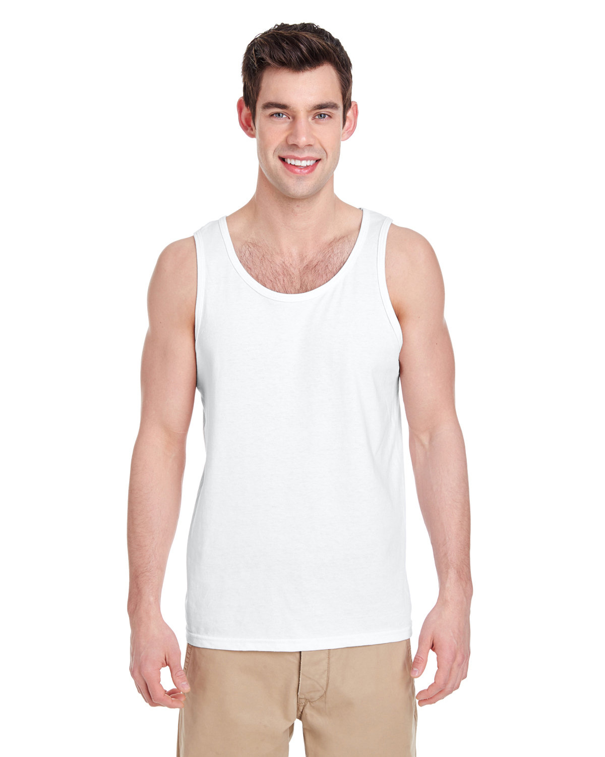 10 Pack Of Gildan G520 Adult USA Heavy Cotton Banded Neck And Armholes Tank Top - Picture 14 of 14