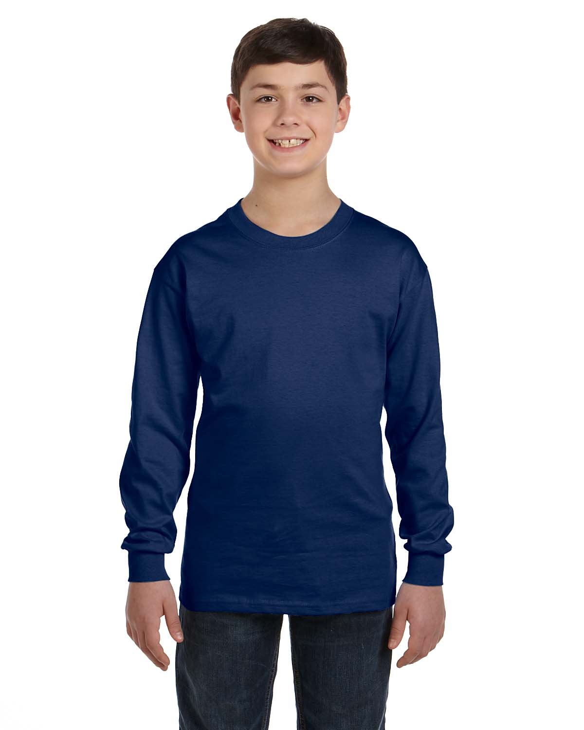 10 Pack Of Gildan G540B Youth Solid Heavy Cotton Long Sleeve Tee Blank T-Shirt - Picture 7 of 12